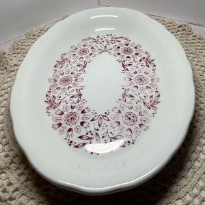 Vintage Buffalo China Platter Floral Art Deco Restaurant Ware